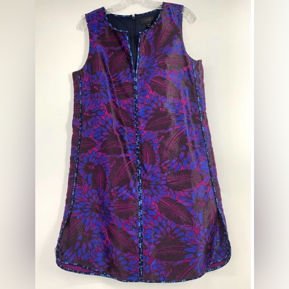 J. Crew Floral Jacquard Brocade Lined Shift Dress Size 10